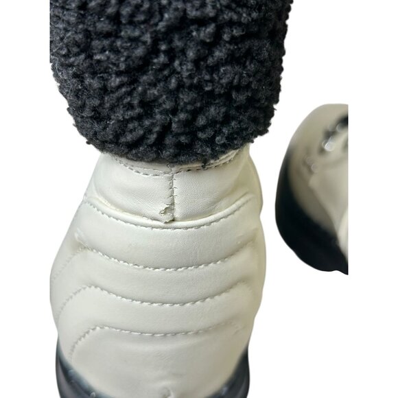 CBG Los Angeles Walken Bootie Combat Boots White Womens Sz 7.5 Side Zip Lined - Picture 12 of 16